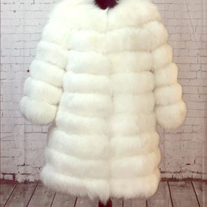 Natural fur coat. Scandinavian fox.